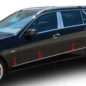 Stainles steel side strips for Mercedes Benz E-Class W212 sedan-station wagon 2009 - 04-2013.Sel.1