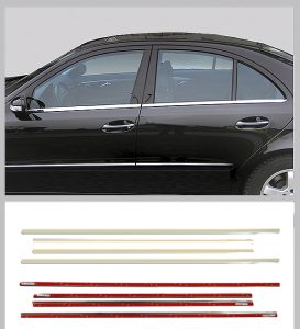 Γυαλισμένες ανοξείδωτες βέργες για τα τσιμουχάκια παραθύρων για Mercedes Benz W211 λιμουζίνα από 03/2002 έως 03/2009